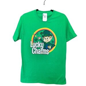 Lucky Charms Leprechaun Rainbow Graphic T Nostalgia Small 80s 90s Cereal Patrick